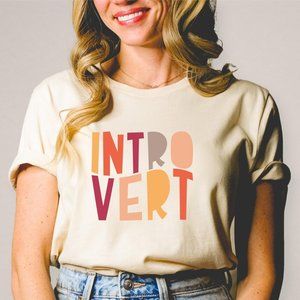 Introvert Cream Graphic T-Shirt